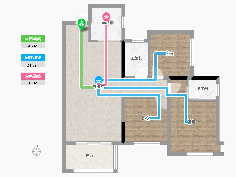 四川省-达州市-观池·天泓金城-71.95-户型库-动静线