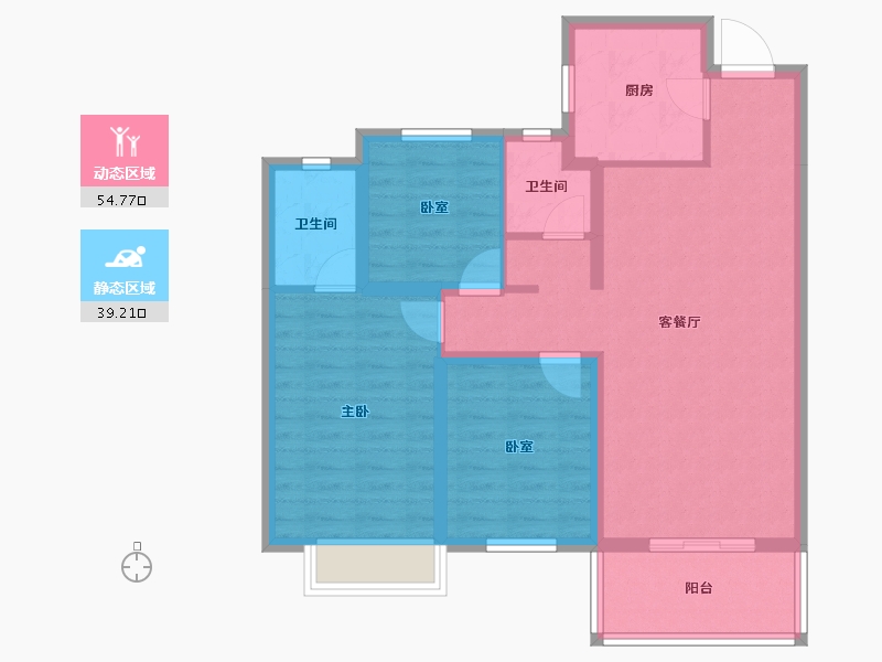 山西省-吕梁市-钰龙湾-83.67-户型库-动静分区