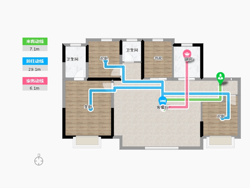 新疆维吾尔自治区-乌鲁木齐市-万科·都会未来城-115.35-户型库-动静线