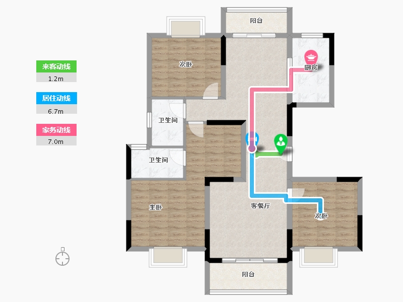 湖北省-宜昌市-万科理想城-106.41-户型库-动静线