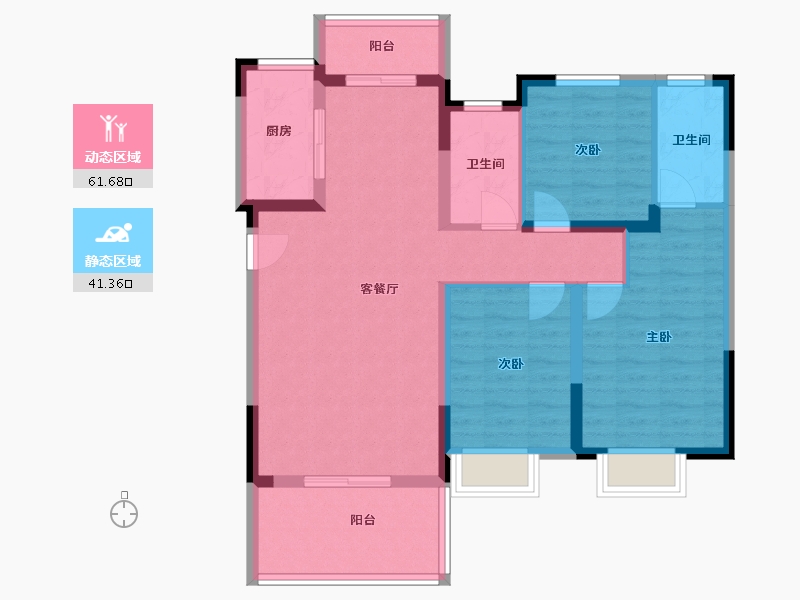 湖北省-宜昌市-万科理想城-92.00-户型库-动静分区