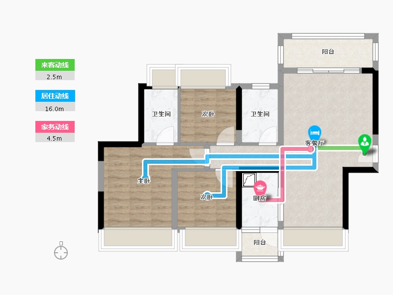 广东省-佛山市-唯美臻岸华府-77.00-户型库-动静线