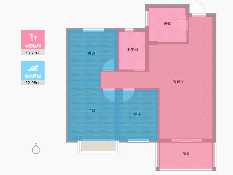 山西省-吕梁市-钰龙湾-76.45-户型库-动静分区