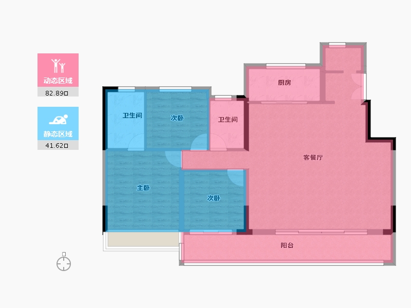 安徽省-芜湖市-融创北京路1號-113.60-户型库-动静分区