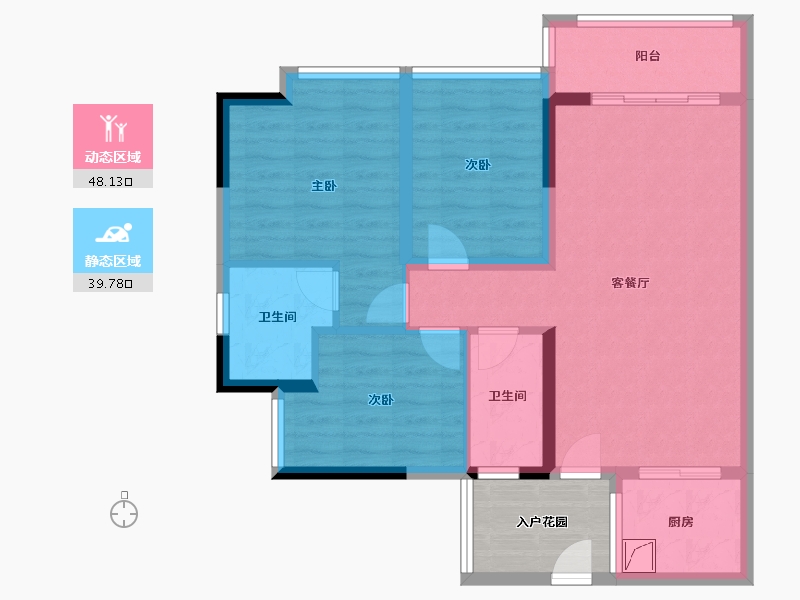 广东省-广州市-岭南雅苑-74.96-户型库-动静分区