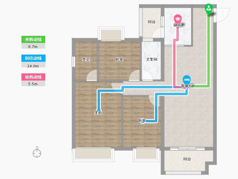 贵州省-黔南布依族苗族自治州-中国铁建东来尚城-94.78-户型库-动静线