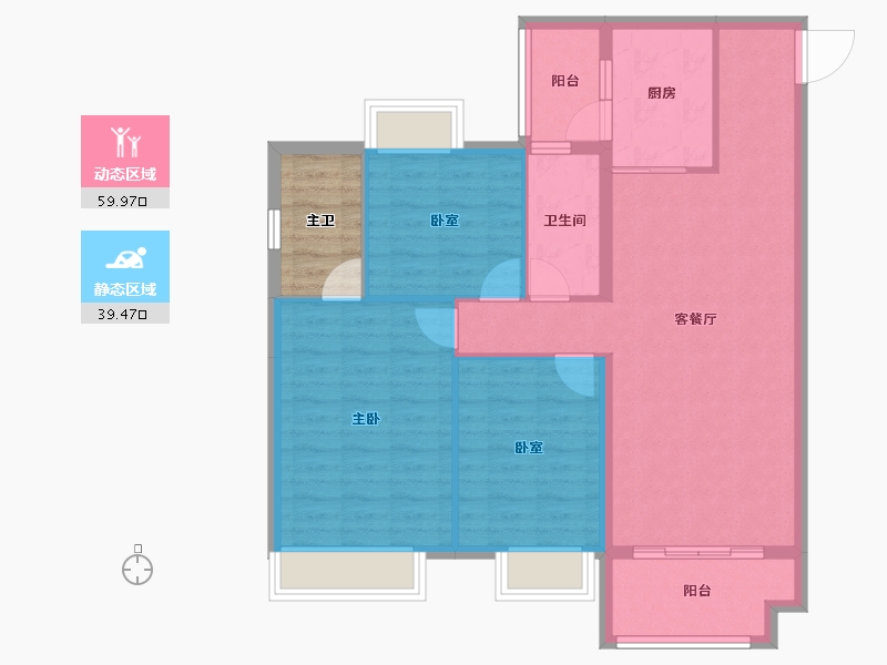 贵州省-黔南布依族苗族自治州-中国铁建东来尚城-94.78-户型库-动静分区