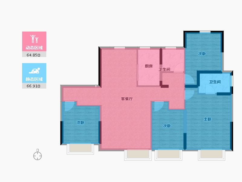 新疆维吾尔自治区-乌鲁木齐市-乌鲁木齐建业世和府-119.69-户型库-动静分区