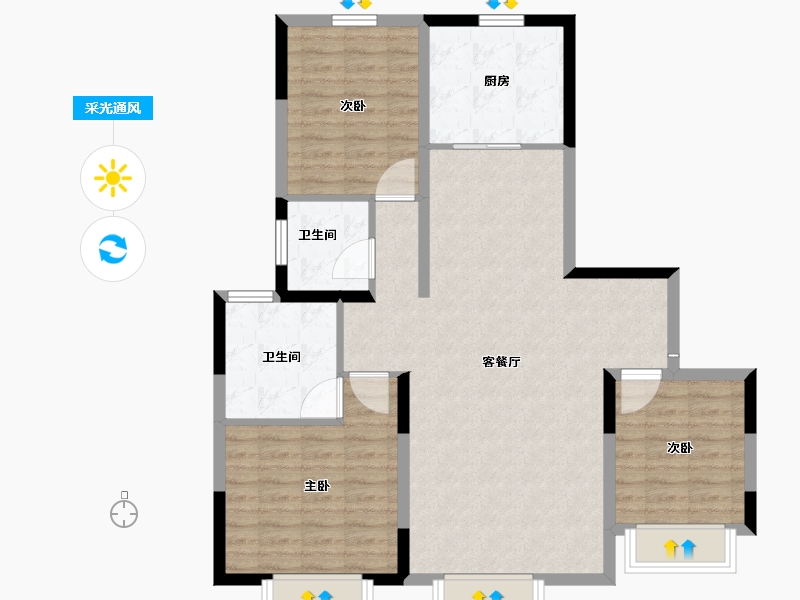 新疆维吾尔自治区-乌鲁木齐市-乌鲁木齐建业世和府-97.74-户型库-采光通风