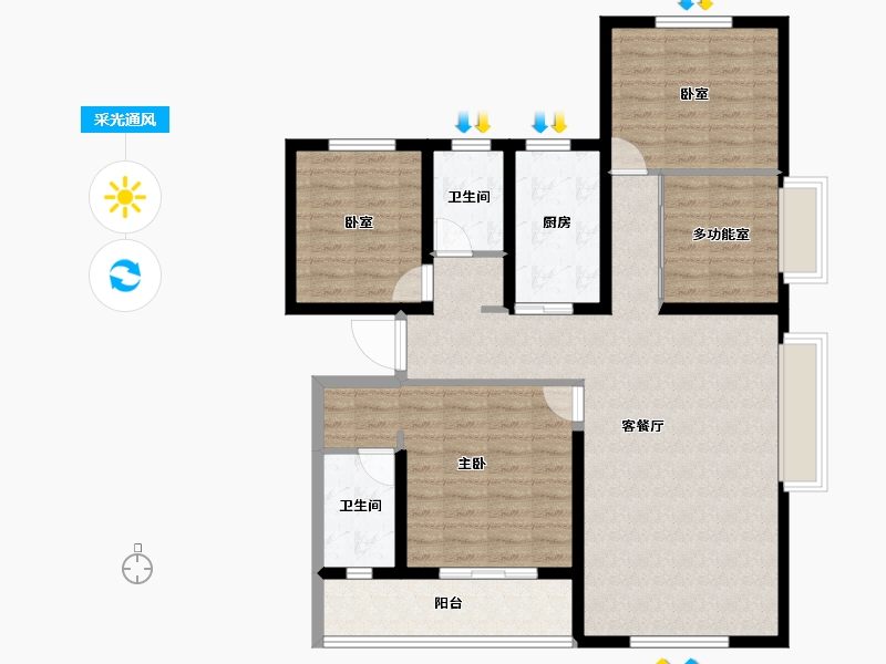 山西省-吕梁市-钰龙湾-108.15-户型库-采光通风