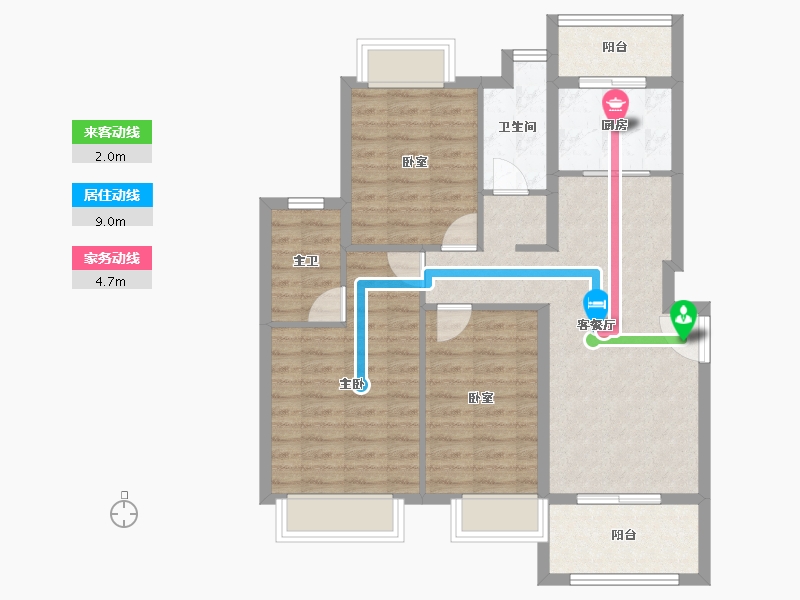 贵州省-黔南布依族苗族自治州-中国铁建东来尚城-84.06-户型库-动静线