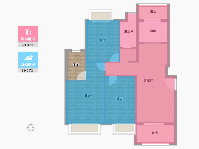 贵州省-黔南布依族苗族自治州-中国铁建东来尚城-84.06-户型库-动静分区