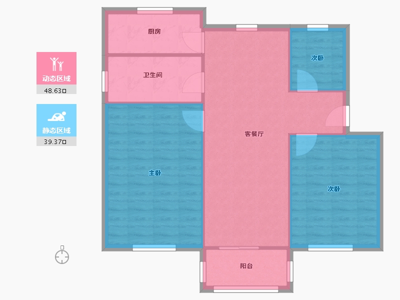 上海-上海市-听潮六村-92.10-户型库-动静分区