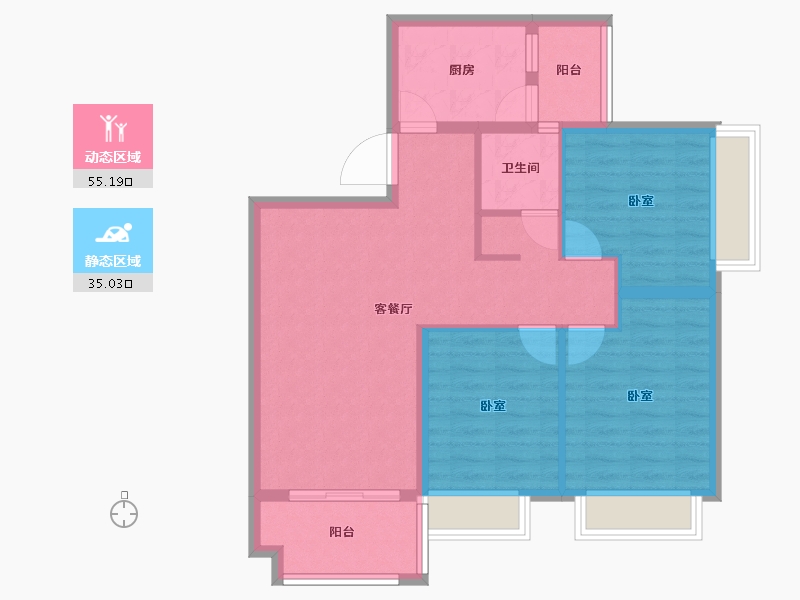 贵州省-黔南布依族苗族自治州-中国铁建东来尚城-80.81-户型库-动静分区