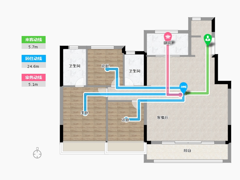 安徽省-芜湖市-融创北京路1號-112.80-户型库-动静线