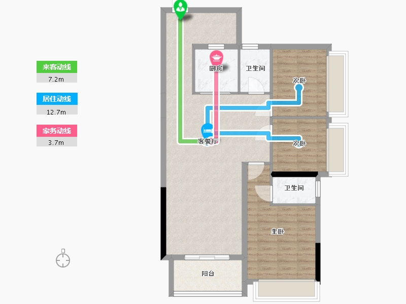 广东省-揭阳市-揭阳空港经济区炮台镇枫溪路段（东海大酒店旁）佳富凤凰城-108.91-户型库-动静线