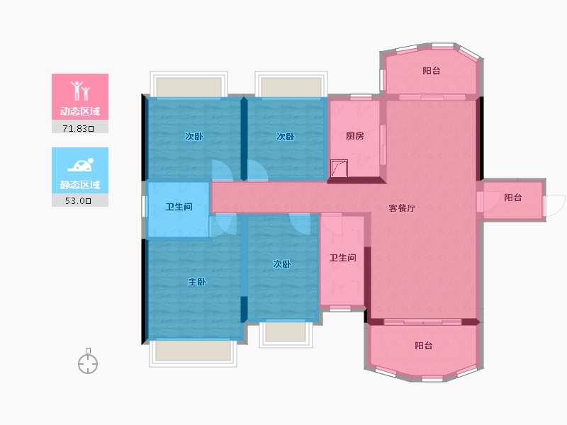 广东省-肇庆市-碧桂园豪布斯卡-142.00-户型库-动静分区