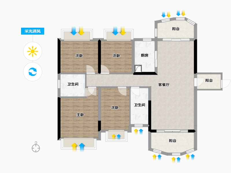 广东省-肇庆市-碧桂园豪布斯卡-142.00-户型库-采光通风