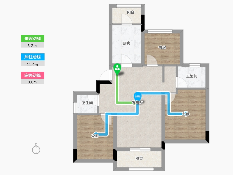 浙江省-湖州市-融创霅溪桃源-67.57-户型库-动静线