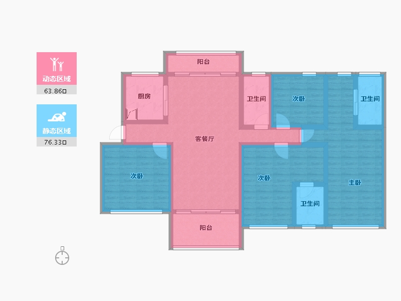 广东省-江门市-汇银江南富湾-123.87-户型库-动静分区