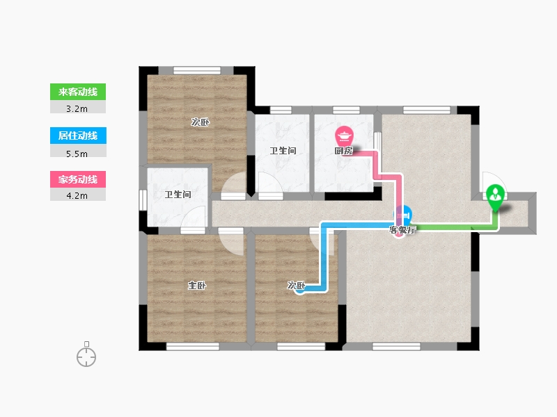 辽宁省-鞍山市-佳兆业君汇上品-74.88-户型库-动静线