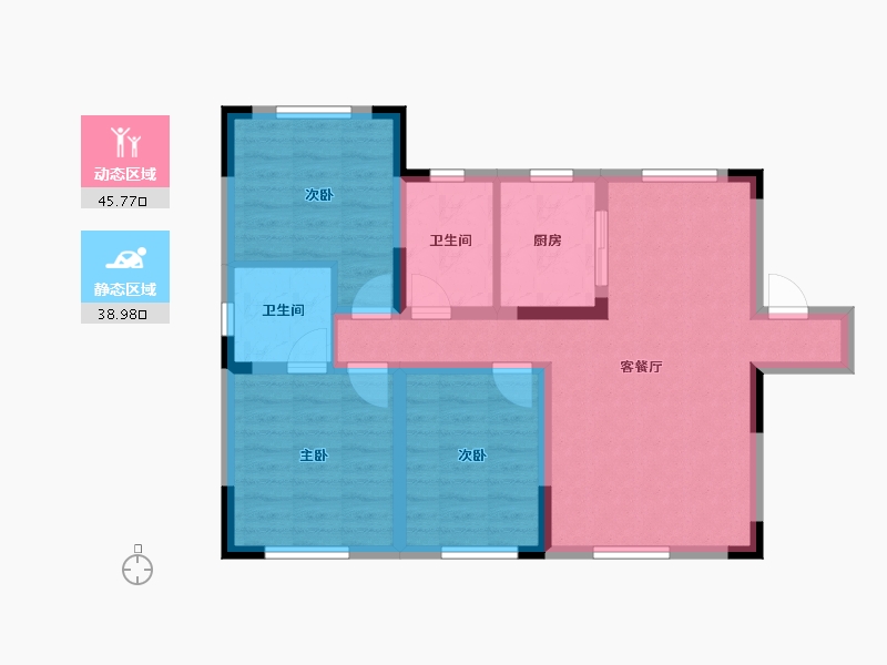 辽宁省-鞍山市-佳兆业君汇上品-74.88-户型库-动静分区