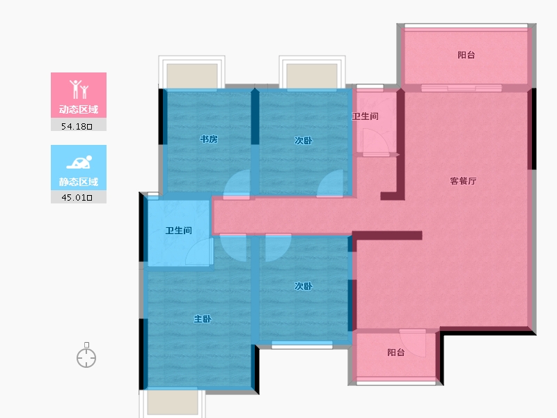 广西壮族自治区-桂林市-顺祥府-87.45-户型库-动静分区