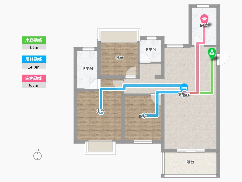 山西省-吕梁市-钰龙湾-86.51-户型库-动静线