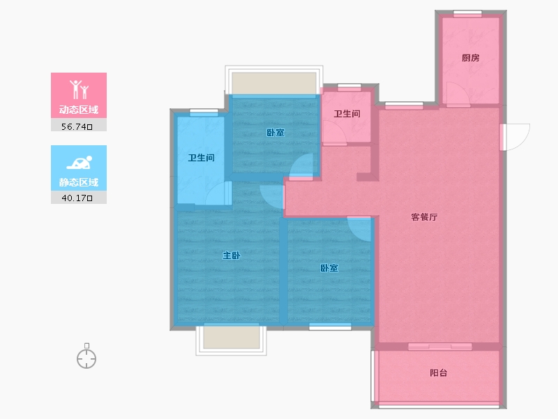 山西省-吕梁市-钰龙湾-86.51-户型库-动静分区