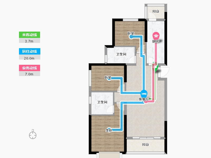 山西省-吕梁市-吕梁恒大御府-86.61-户型库-动静线