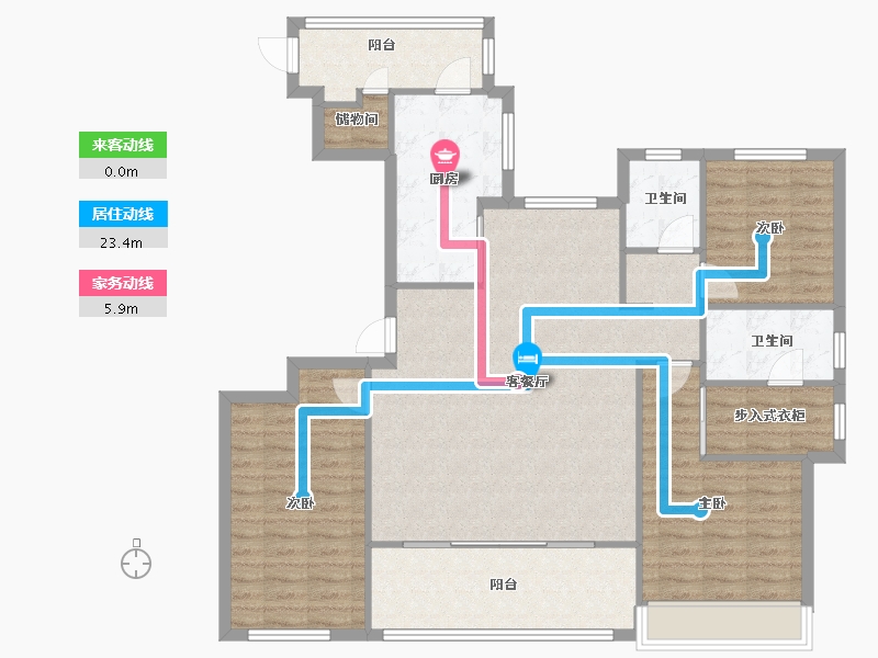 浙江省-杭州市-杭州富力中心-118.00-户型库-动静线