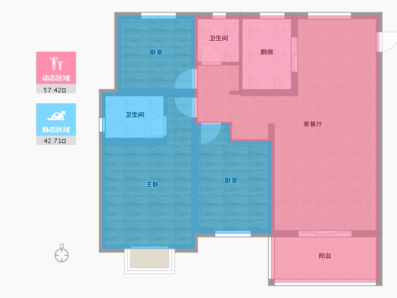 山西省-吕梁市-钰龙湾-89.10-户型库-动静分区