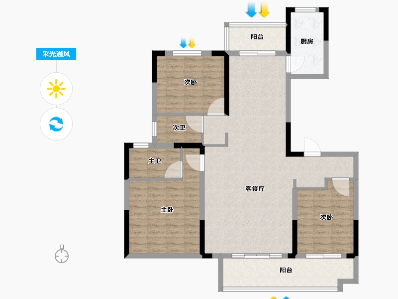 河南省-平顶山市-鲁山建业尊府-112.02-户型库-采光通风