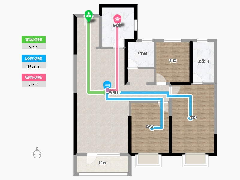 陕西省-渭南市-富力城-103.20-户型库-动静线