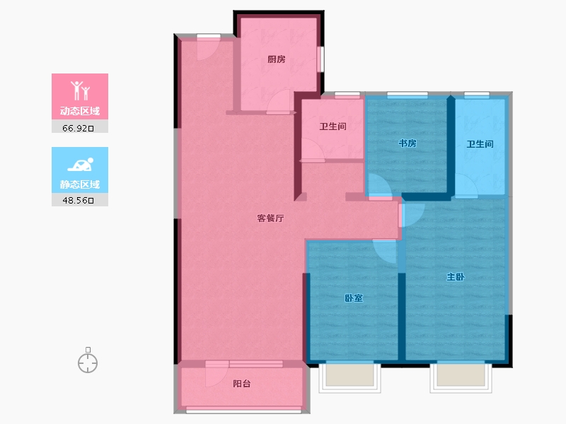 陕西省-渭南市-富力城-103.20-户型库-动静分区