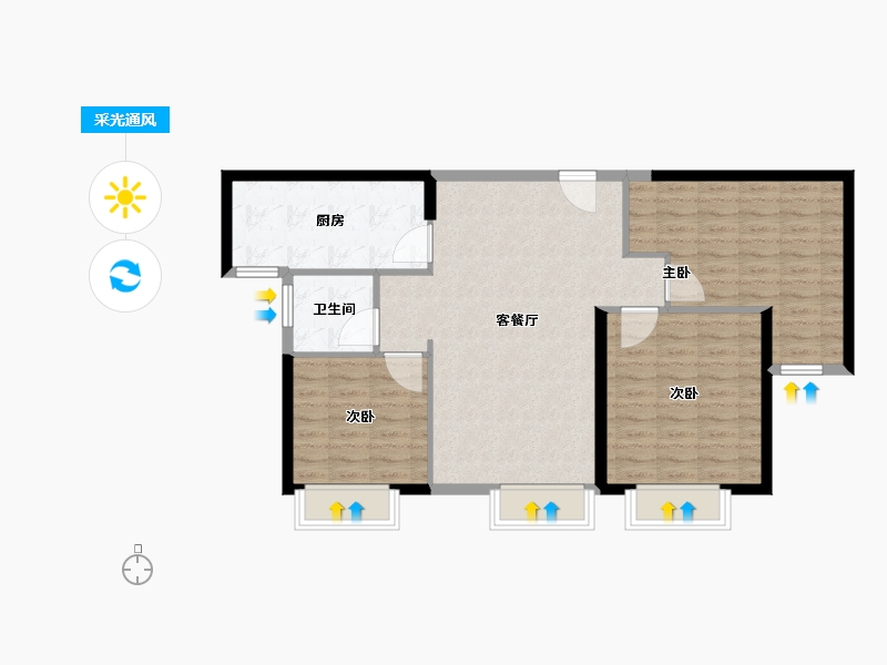 新疆维吾尔自治区-乌鲁木齐市-乌鲁木齐建业世和府-86.99-户型库-采光通风