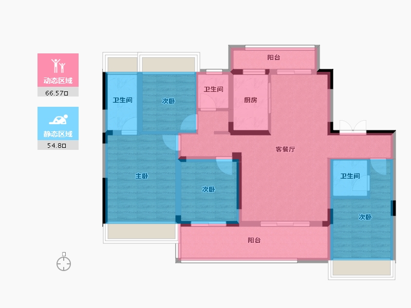 湖北省-十堰市-华西城-107.67-户型库-动静分区