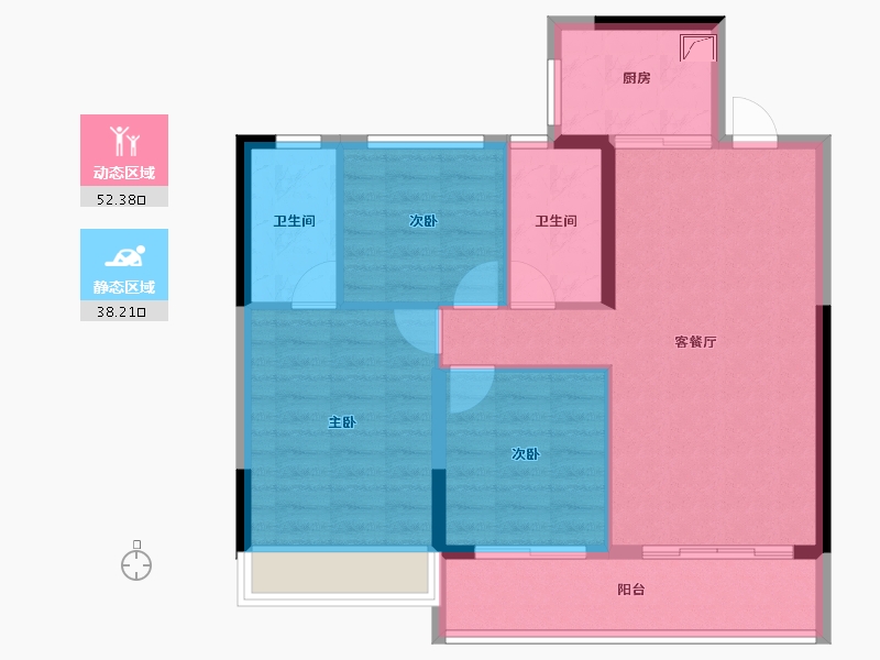 安徽省-芜湖市-融创北京路1號-81.59-户型库-动静分区