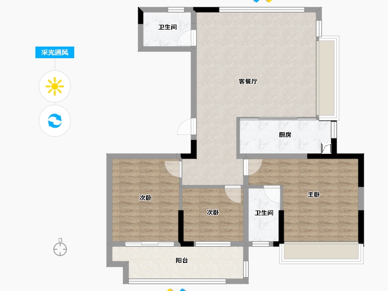 安徽省-芜湖市-桃园翡翠天境-99.20-户型库-采光通风