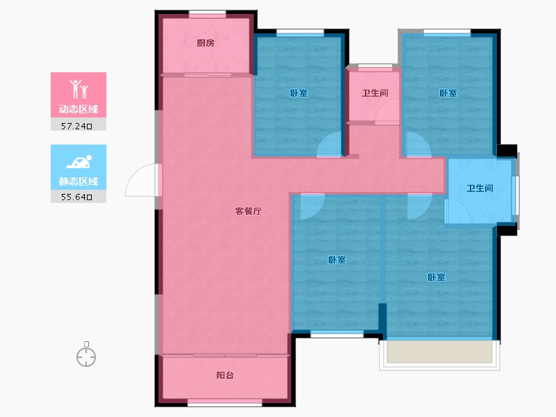 湖北省-十堰市-汉江璟城-103.04-户型库-动静分区