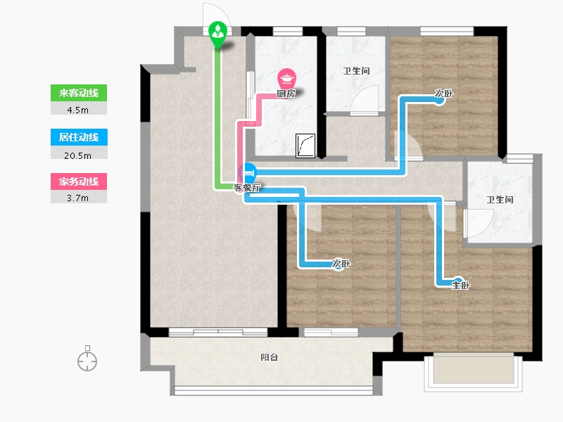 江西省-赣州市-美的君兰半岛-86.00-户型库-动静线