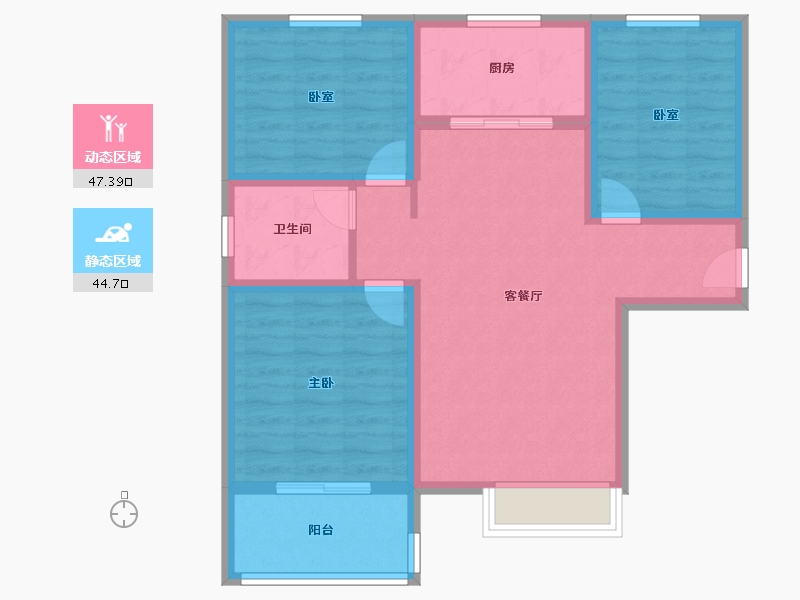 陕西省-渭南市-双创幸福城-82.00-户型库-动静分区