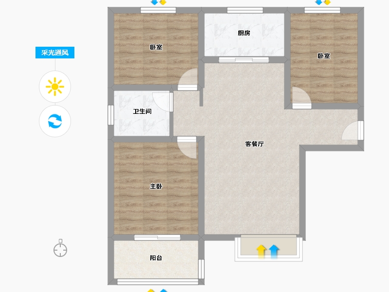 陕西省-渭南市-双创幸福城-82.00-户型库-采光通风