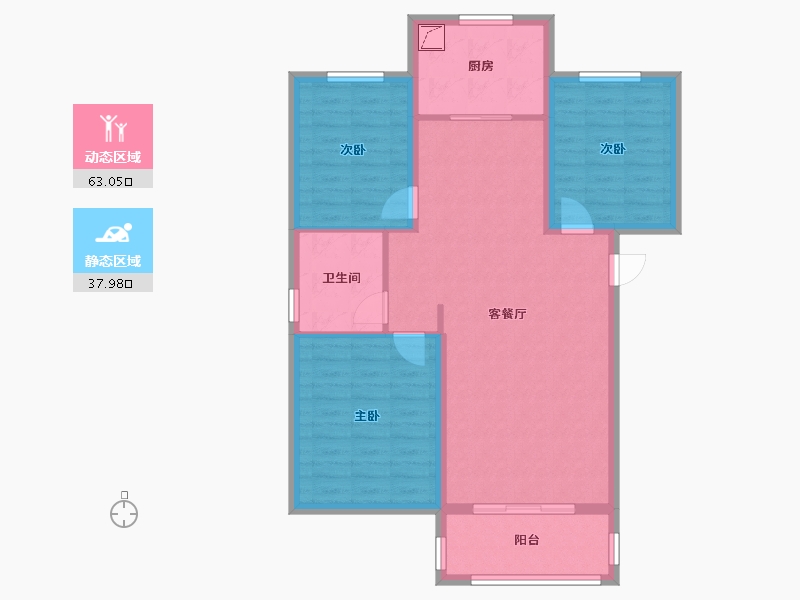 山西省-临汾市-公园壹号·公园道-91.12-户型库-动静分区