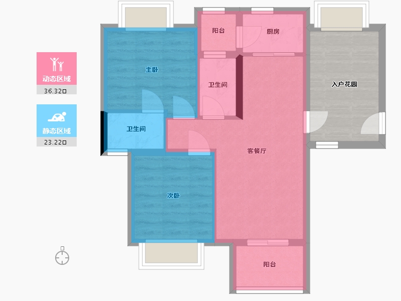 广东省-江门市-宏都新城-60.00-户型库-动静分区