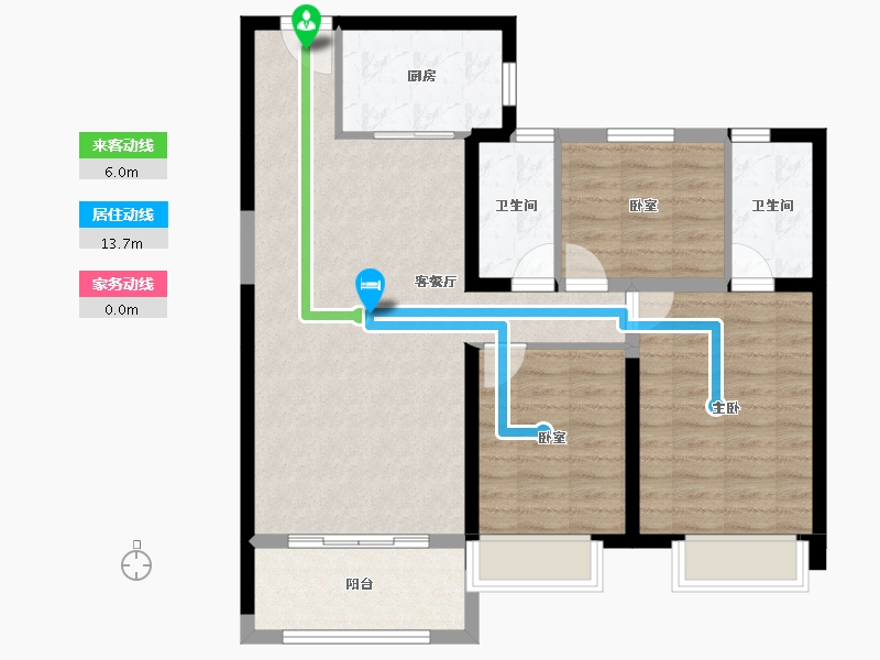 山西省-太原市-碧桂园玖玺臺天玺-89.10-户型库-动静线