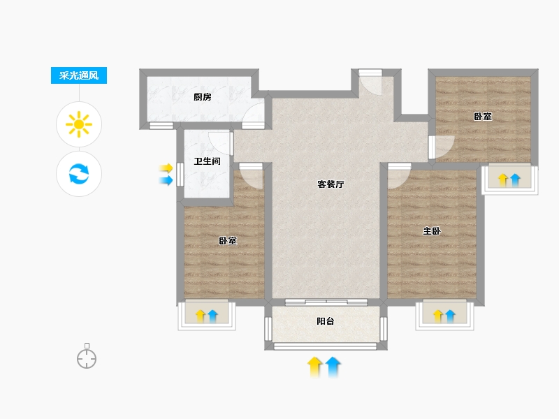 陕西省-渭南市-双创幸福城-79.06-户型库-采光通风