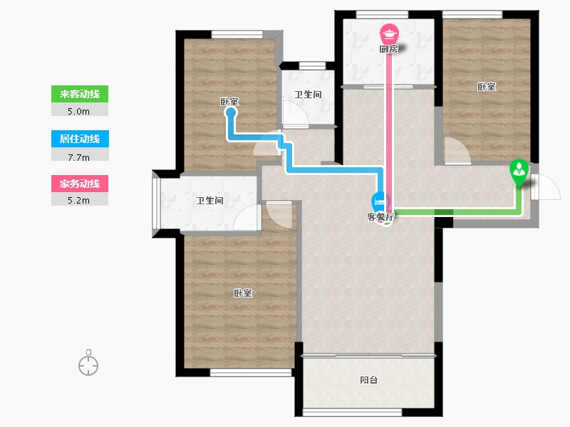 湖北省-十堰市-汉江璟城-94.47-户型库-动静线