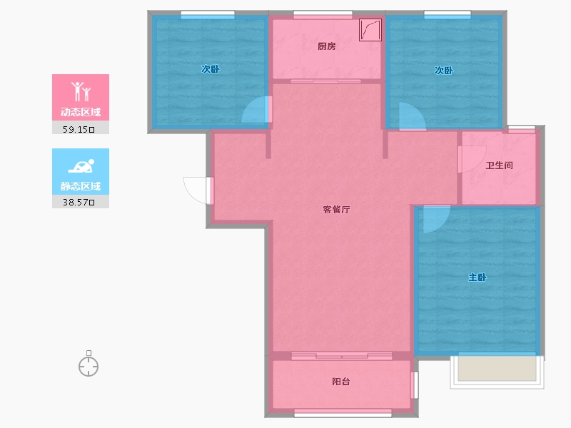 山西省-临汾市-公园壹号·公园道-88.00-户型库-动静分区