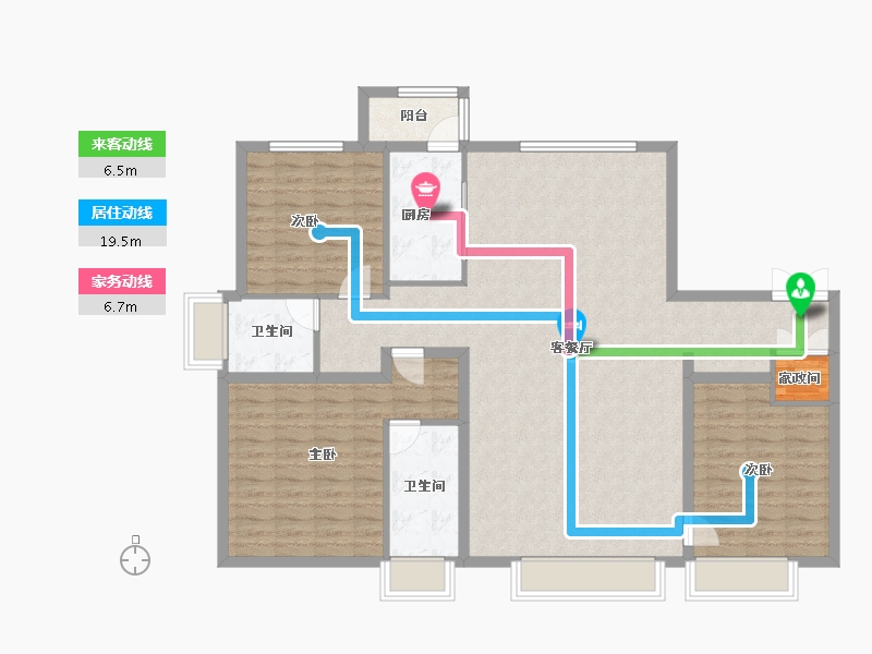 山西省-太原市-万科翡翠东第-128.86-户型库-动静线